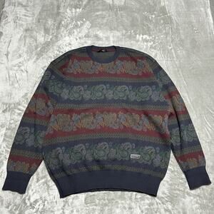 Vintage Paul & Shark Crewneck Sweater Mens Size L Blue Old Money Wool Italy